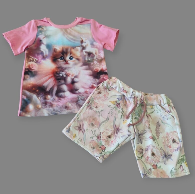 Komplekts ”Kaķēns” T-krekls ar šortiņiem