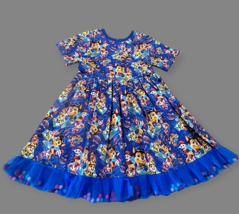 Kleita  "Ķepu patruļa" zila ar bumbiņām