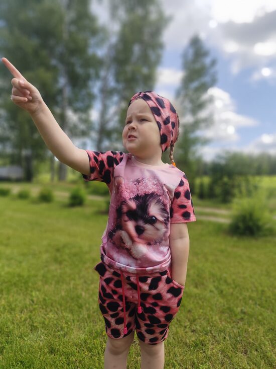 Komplektiņš "Suns"rozā leoparda
