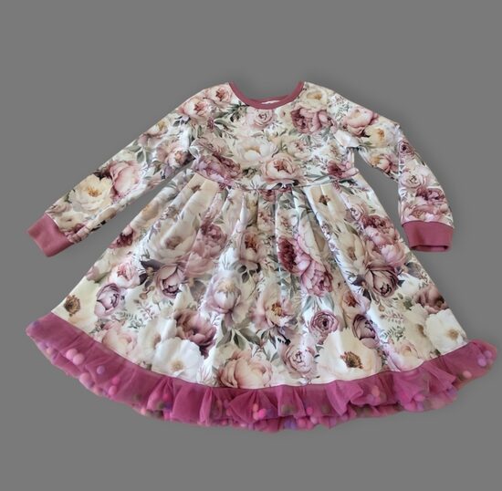 Kleita "Ziedi" ar krāsainam bumbiņām