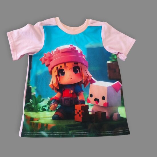 T-krekls "Minecraft"  rozā