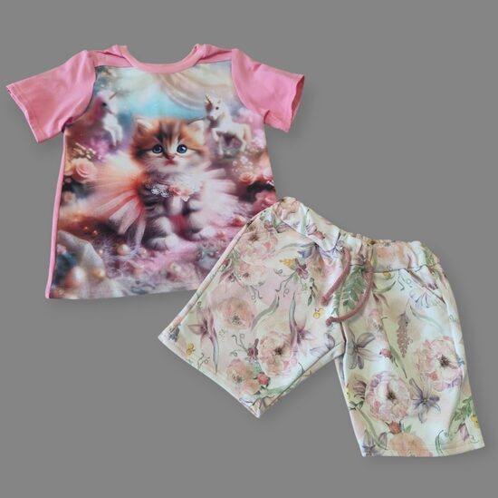 Komplekts ”Kaķēns” T-krekls ar šortiņiem