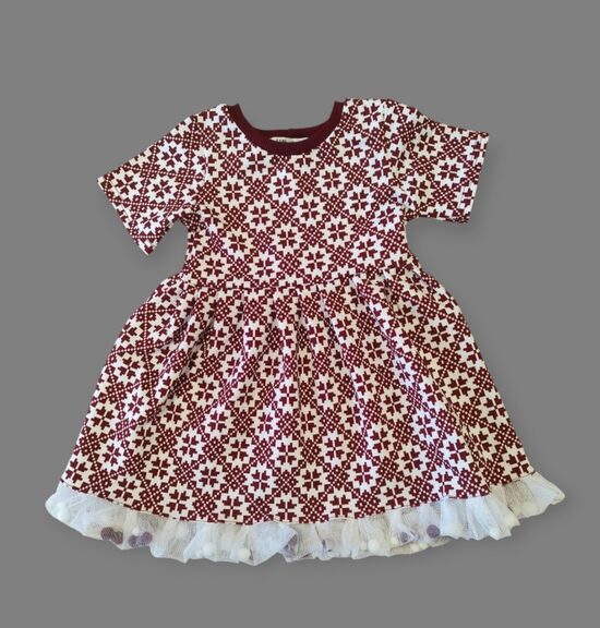 Kleita "Auseklītis" ar iestradātām tekstilbumbiņām 98 izm.