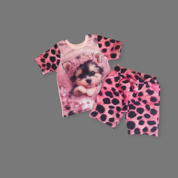 Komplektiņš "Suns"rozā leoparda
